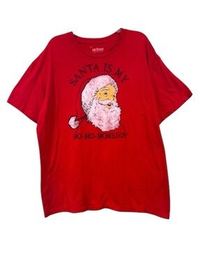 Urban Pipeline Christmas Tee Santa Is My Ho Ho Homeboy Graphic Red Size XL